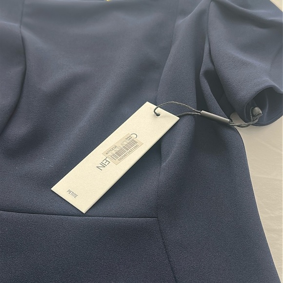 Calvin Klein Tulip-Sleeve Sheath Knee length Dress in Navy Blue Size Petite 0 - Picture 5 of 15